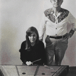 Cathy and her father, Claude Barton, with the third dulcimer he built, 1976.